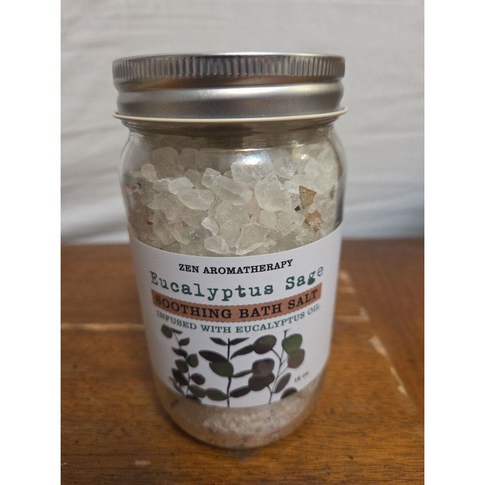Zen Aromatherapy Relaxing Bath Salt Infused With Eucalyptus Oil 16oz
